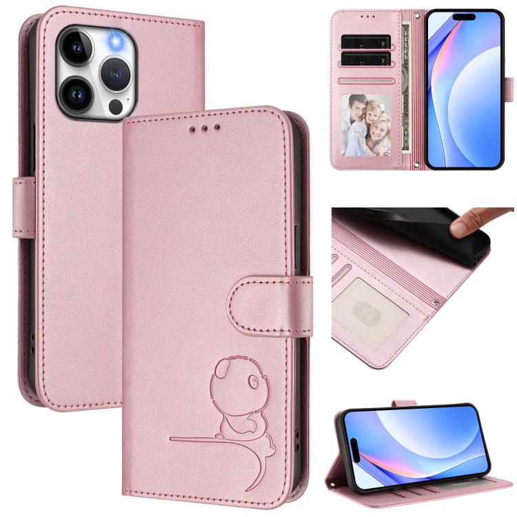 Litter Panda Embossing RFID Leather Phone Case with Lanyard, For iPhone 14 Pro Max, For iPhone SE 2022 / 2020 / 8 / 7, For iPhone 13 Pro Max, For iPhone 13 Pro, For iPhone 13 mini, For iPhone 12 / 12 Pro, For iPhone 12 Pro Max, For iPhone 12 mini