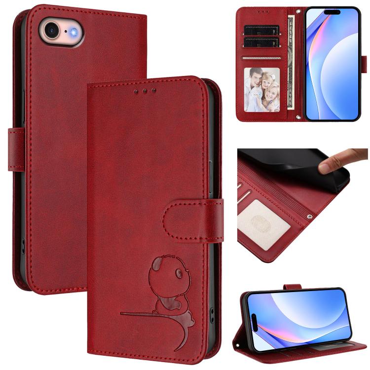 Bao da điện thoại RFID họa tiết gấu trúc nhỏ nổi có dây đeo, dành cho iPhone 14 Pro Max, iPhone SE 2022 / 2020 / 8 / 7, iPhone 13 Pro Max, iPhone 13 Pro, iPhone 13 mini, iPhone 12 / 12 Pro, iPhone 12 Pro Max, iPhone 12 mini