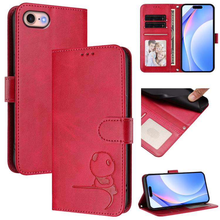 Bao da điện thoại RFID họa tiết gấu trúc nhỏ nổi có dây đeo, dành cho iPhone 14 Pro Max, iPhone SE 2022 / 2020 / 8 / 7, iPhone 13 Pro Max, iPhone 13 Pro, iPhone 13 mini, iPhone 12 / 12 Pro, iPhone 12 Pro Max, iPhone 12 mini