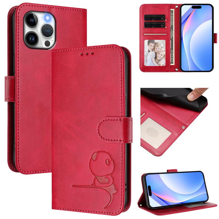 Bao da điện thoại RFID họa tiết gấu trúc nhỏ nổi có dây đeo, dành cho iPhone 14 Pro Max, iPhone SE 2022 / 2020 / 8 / 7, iPhone 13 Pro Max, iPhone 13 Pro, iPhone 13 mini, iPhone 12 / 12 Pro, iPhone 12 Pro Max, iPhone 12 mini