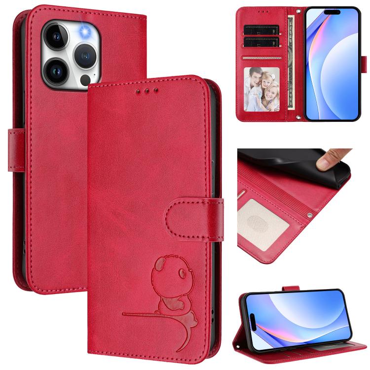 Bao da điện thoại RFID họa tiết gấu trúc nhỏ nổi có dây đeo, dành cho iPhone 14 Pro Max, iPhone SE 2022 / 2020 / 8 / 7, iPhone 13 Pro Max, iPhone 13 Pro, iPhone 13 mini, iPhone 12 / 12 Pro, iPhone 12 Pro Max, iPhone 12 mini