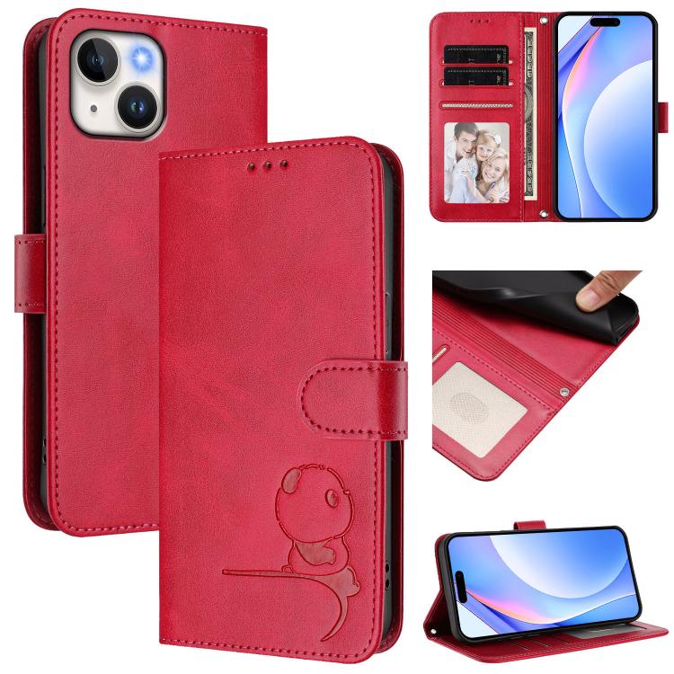 Bao da điện thoại RFID họa tiết gấu trúc nhỏ nổi có dây đeo, dành cho iPhone 14 Pro Max, iPhone SE 2022 / 2020 / 8 / 7, iPhone 13 Pro Max, iPhone 13 Pro, iPhone 13 mini, iPhone 12 / 12 Pro, iPhone 12 Pro Max, iPhone 12 mini
