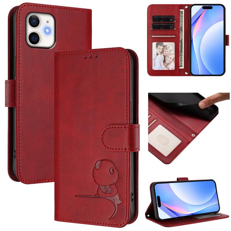 Bao da điện thoại RFID họa tiết gấu trúc nhỏ nổi có dây đeo, dành cho iPhone 14 Pro Max, iPhone SE 2022 / 2020 / 8 / 7, iPhone 13 Pro Max, iPhone 13 Pro, iPhone 13 mini, iPhone 12 / 12 Pro, iPhone 12 Pro Max, iPhone 12 mini