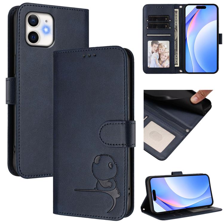 Bao da điện thoại RFID họa tiết gấu trúc nhỏ nổi có dây đeo, dành cho iPhone 11 Pro Max, iPhone 11, iPhone 11 Pro, iPhone X / XS, iPhone XR, iPhone XS Max, iPhone 8 Plus / 7 Plus