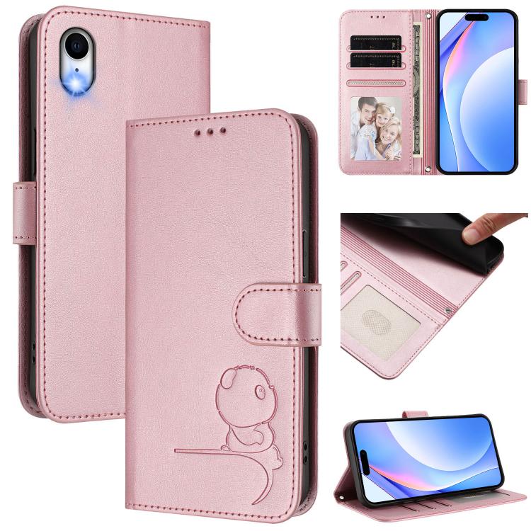 Bao da điện thoại RFID họa tiết gấu trúc nhỏ nổi có dây đeo, dành cho iPhone 11 Pro Max, iPhone 11, iPhone 11 Pro, iPhone X / XS, iPhone XR, iPhone XS Max, iPhone 8 Plus / 7 Plus