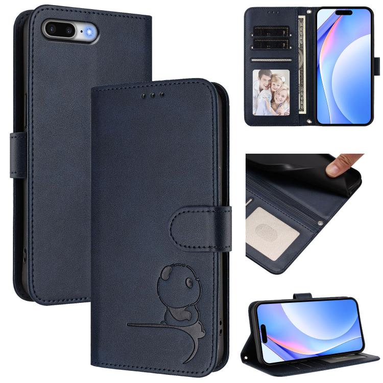 Bao da điện thoại RFID họa tiết gấu trúc nhỏ nổi có dây đeo, dành cho iPhone 11 Pro Max, iPhone 11, iPhone 11 Pro, iPhone X / XS, iPhone XR, iPhone XS Max, iPhone 8 Plus / 7 Plus