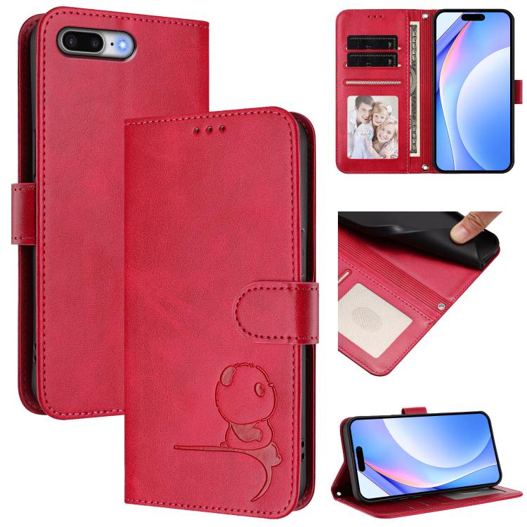 Bao da điện thoại RFID họa tiết gấu trúc nhỏ nổi có dây đeo, dành cho iPhone 11 Pro Max, iPhone 11, iPhone 11 Pro, iPhone X / XS, iPhone XR, iPhone XS Max, iPhone 8 Plus / 7 Plus