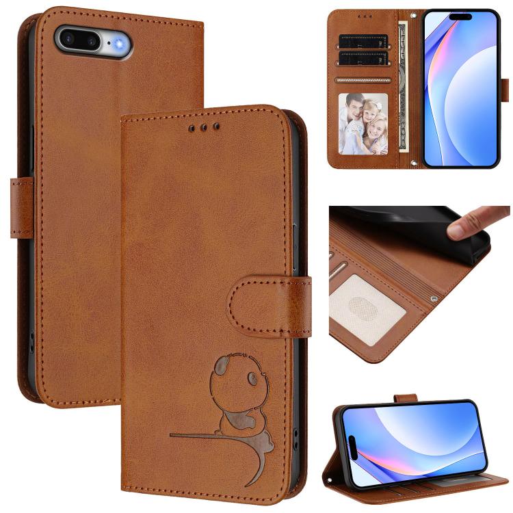 Bao da điện thoại RFID họa tiết gấu trúc nhỏ nổi có dây đeo, dành cho iPhone 11 Pro Max, iPhone 11, iPhone 11 Pro, iPhone X / XS, iPhone XR, iPhone XS Max, iPhone 8 Plus / 7 Plus
