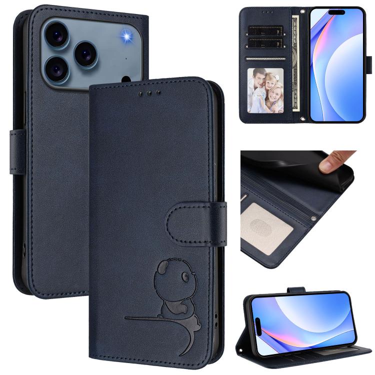 Ốp lưng điện thoại da dập nổi chống RFID Litter Panda kèm dây đeo, dành cho iPhone 17e / 16e, iPhone 17 Pro Max, iPhone 17 Pro, iPhone 17, iPhone Air, iPhone 16 Pro Max, iPhone 16 Pro, iPhone 16 Plus