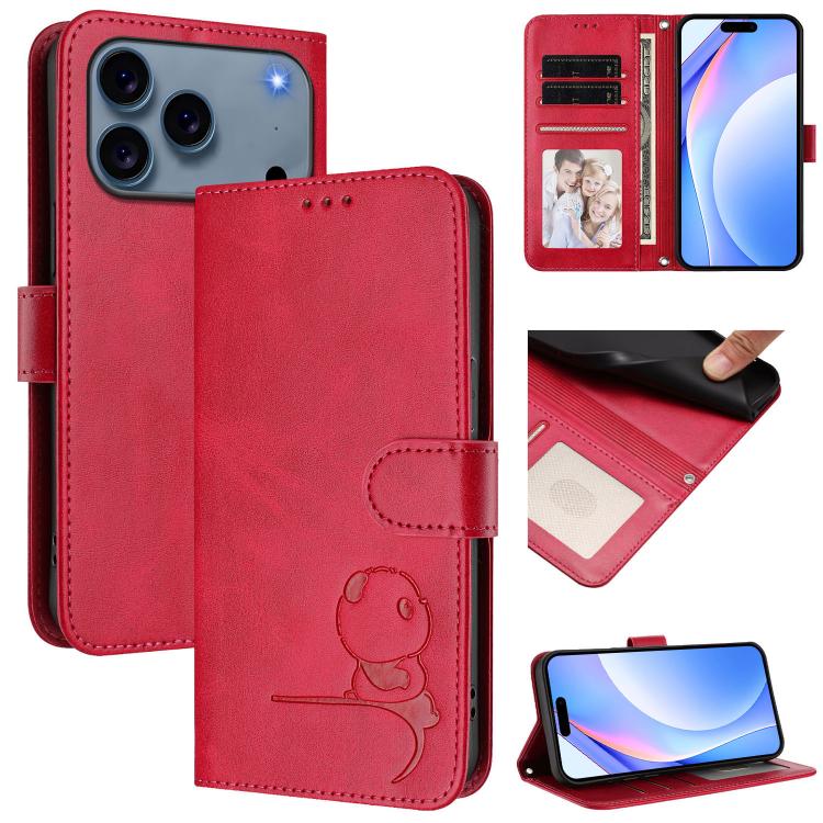 Ốp lưng điện thoại da dập nổi chống RFID Litter Panda kèm dây đeo, dành cho iPhone 17e / 16e, iPhone 17 Pro Max, iPhone 17 Pro, iPhone 17, iPhone Air, iPhone 16 Pro Max, iPhone 16 Pro, iPhone 16 Plus