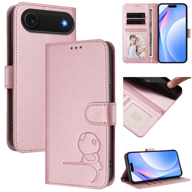 Ốp lưng điện thoại da dập nổi chống RFID Litter Panda kèm dây đeo, dành cho iPhone 17e / 16e, iPhone 17 Pro Max, iPhone 17 Pro, iPhone 17, iPhone Air, iPhone 16 Pro Max, iPhone 16 Pro, iPhone 16 Plus