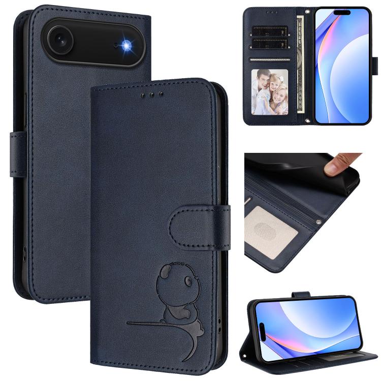 Ốp lưng điện thoại da dập nổi chống RFID Litter Panda kèm dây đeo, dành cho iPhone 17e / 16e, iPhone 17 Pro Max, iPhone 17 Pro, iPhone 17, iPhone Air, iPhone 16 Pro Max, iPhone 16 Pro, iPhone 16 Plus