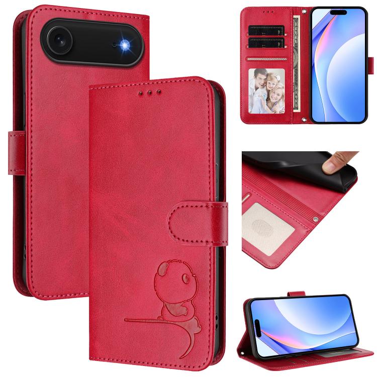 Ốp lưng điện thoại da dập nổi chống RFID Litter Panda kèm dây đeo, dành cho iPhone 17e / 16e, iPhone 17 Pro Max, iPhone 17 Pro, iPhone 17, iPhone Air, iPhone 16 Pro Max, iPhone 16 Pro, iPhone 16 Plus