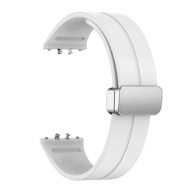 Dây đồng hồ silicone khóa gập nam châm màu bạc, Dành cho Samsung Galaxy Fit 3