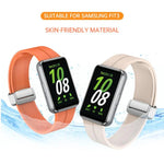 Dây đồng hồ silicone khóa gập nam châm màu bạc, Dành cho Samsung Galaxy Fit 3