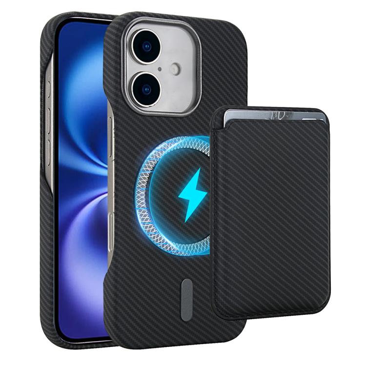 Ốp lưng điện thoại Carbon Fiber MagSafe nam châm đựng thẻ, dành cho iPhone 17 Pro Max, iPhone 17 Pro, iPhone 17, iPhone Air, iPhone 16 Pro Max, iPhone 16 Pro, iPhone 16 Plus, iPhone 16, iPhone 15 Pro Max