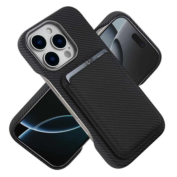 Carbon Fiber MagSafe Magnetic Card Holder Phone Case, For iPhone 13, For iPhone 12, For iPhone 12 Pro Max, For iPhone 12 Pro
