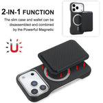Ốp lưng điện thoại Carbon Fiber MagSafe nam châm đựng thẻ, dành cho iPhone 17 Pro Max, iPhone 17 Pro, iPhone 17, iPhone Air, iPhone 16 Pro Max, iPhone 16 Pro, iPhone 16 Plus, iPhone 16, iPhone 15 Pro Max