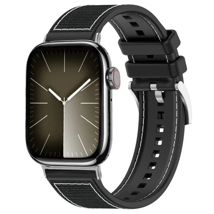 Dây đồng hồ silicone bện nylon lai xDfind, Dành cho Apple Watch 42 / 44 / 45 / 46 / 49mm 22mm, Dành cho Apple Watch 38 / 40 / 41 / S10 42mm 20mm