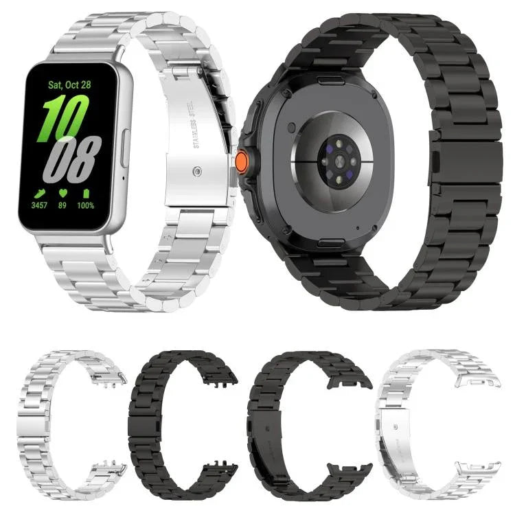 Dây đồng hồ hợp kim titan khóa phẳng ba hạt, Dành cho Samsung Galaxy Watch8 / Watch8 Classic, Dành cho Samsung Galaxy Fit3 / SM-R390