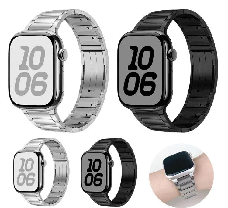 Dây đồng hồ thép không gỉ khóa tháo bên hạt ba viên, Dành cho Apple Watch 46mm / 49mm / 45mm / 44mm, Dành cho Apple Watch 42mm / 41mm / 40mm / 38mm
