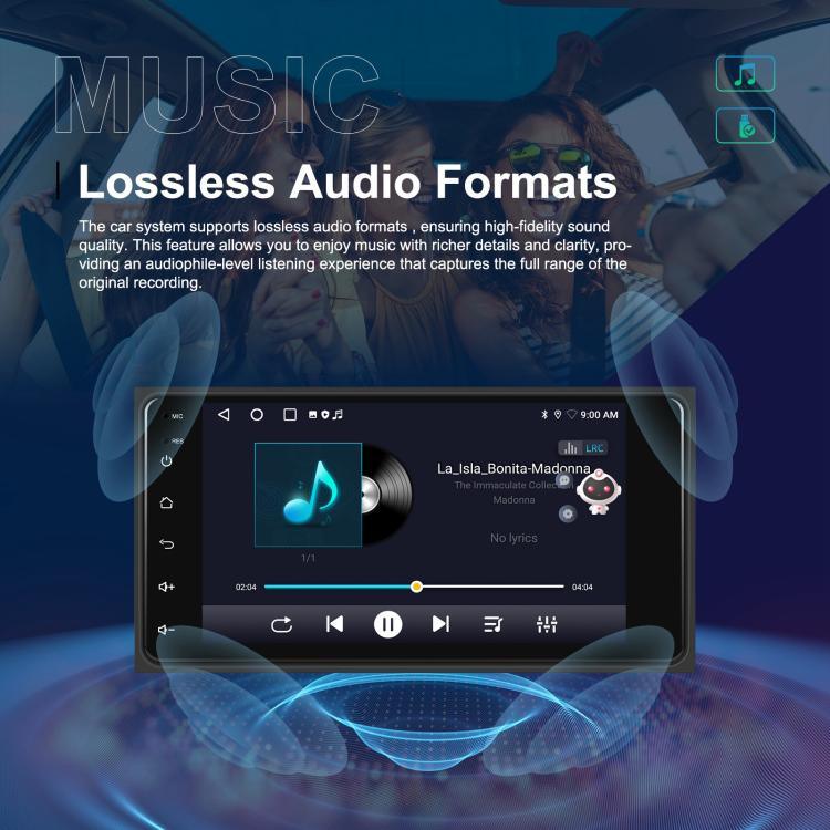 Dành cho Toyota COROLLA Android 15 màn hình cảm ứng 7 inch CarPlay không dây Máy chơi nhạc ô tô Trung tâm điều khiển điều hướng, Chuẩn, Chuẩn + AHD + Micro