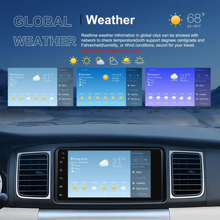 Dành cho Toyota COROLLA Android 15 màn hình cảm ứng 7 inch CarPlay không dây Máy chơi nhạc ô tô Trung tâm điều khiển điều hướng, Chuẩn, Chuẩn + AHD + Micro