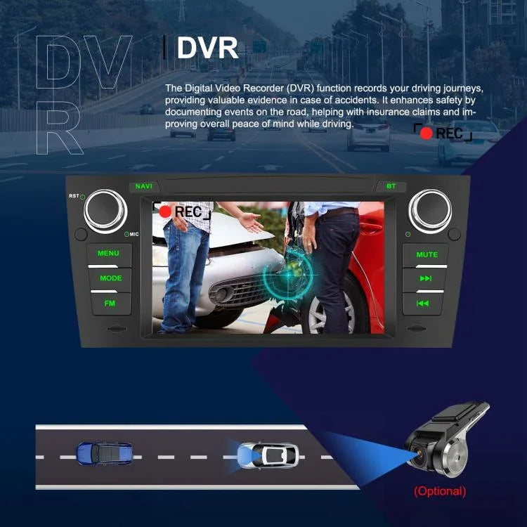 Dành cho BMW 3 Series E90 Android 15 màn hình cảm ứng 7 inch CarPlay ô tô Máy điều hướng tích hợp hình ảnh lùi, Chuẩn, Chuẩn + AHD + Micro
