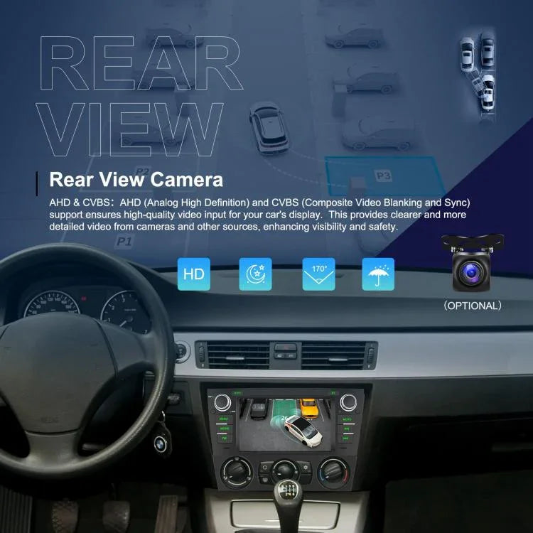 Dành cho BMW 3 Series E90 Android 15 màn hình cảm ứng 7 inch CarPlay ô tô Máy điều hướng tích hợp hình ảnh lùi, Chuẩn, Chuẩn + AHD + Micro