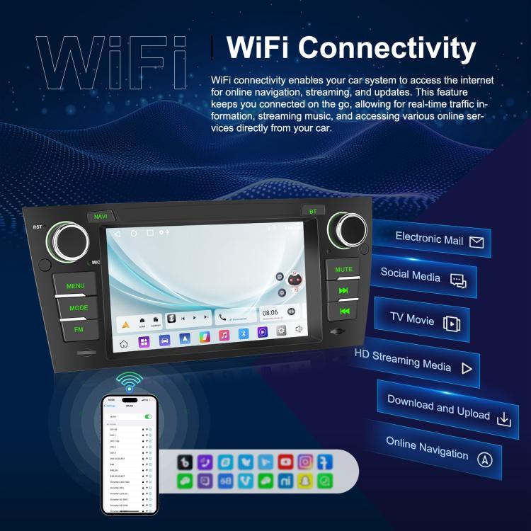 Dành cho BMW 3 Series E90 Android 15 màn hình cảm ứng 7 inch CarPlay ô tô Máy điều hướng tích hợp hình ảnh lùi, Chuẩn, Chuẩn + AHD + Micro