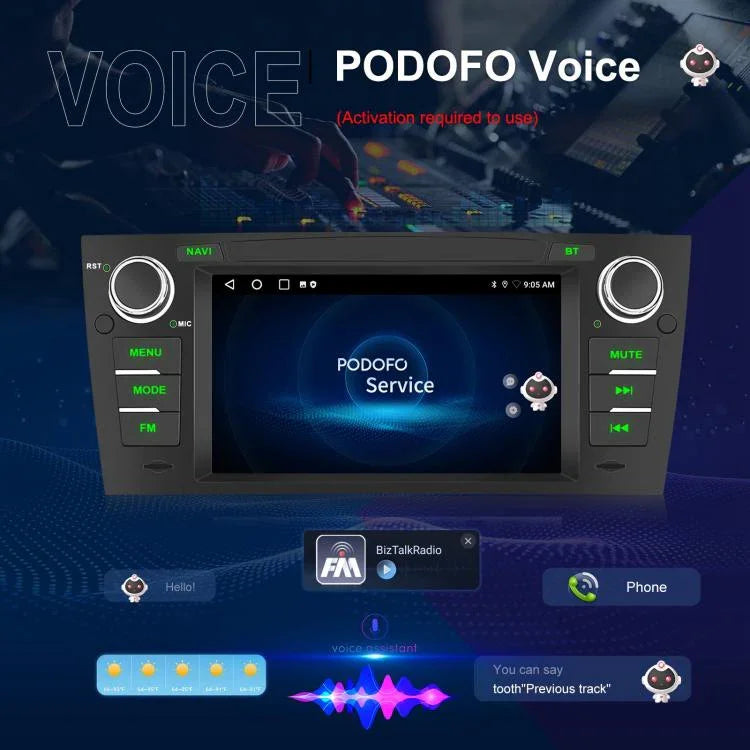 Dành cho BMW 3 Series E90 Android 15 màn hình cảm ứng 7 inch CarPlay ô tô Máy điều hướng tích hợp hình ảnh lùi, Chuẩn, Chuẩn + AHD + Micro