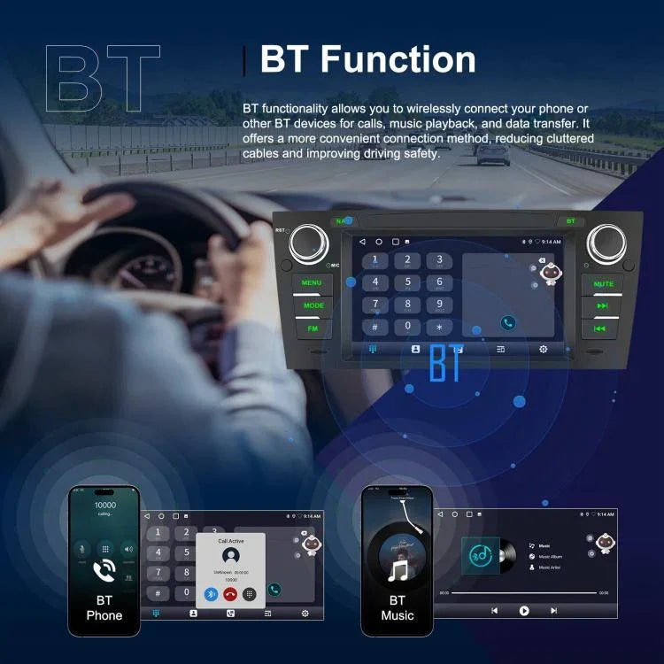 Dành cho BMW 3 Series E90 Android 15 màn hình cảm ứng 7 inch CarPlay ô tô Máy điều hướng tích hợp hình ảnh lùi, Chuẩn, Chuẩn + AHD + Micro