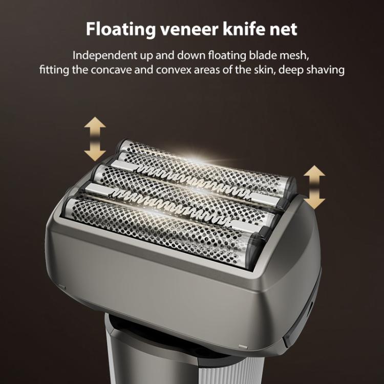 Máy cạo râu điện chuyển động tịnh tiến toàn thân 5 lưỡi có thể rửa được với màn hình LED kỹ thuật số