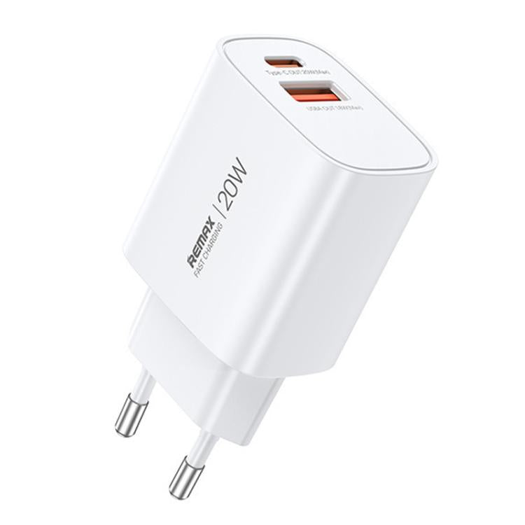 REMAX U187-AC Sạc nhanh GaN 20W USB và Type-C, phích cắm EU, phích cắm UK