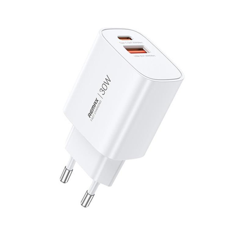 REMAX U187 Sạc nhanh GaN 30W USB và Type-C, phích cắm EU, phích cắm UK