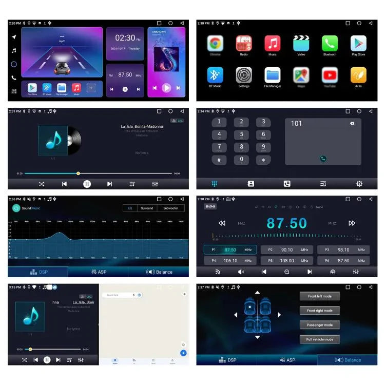 Máy điều hướng tích hợp CarPlay Android 15 màn hình 10.36 inch với núm đôi, Chuẩn, Chuẩn + AHD + Micro