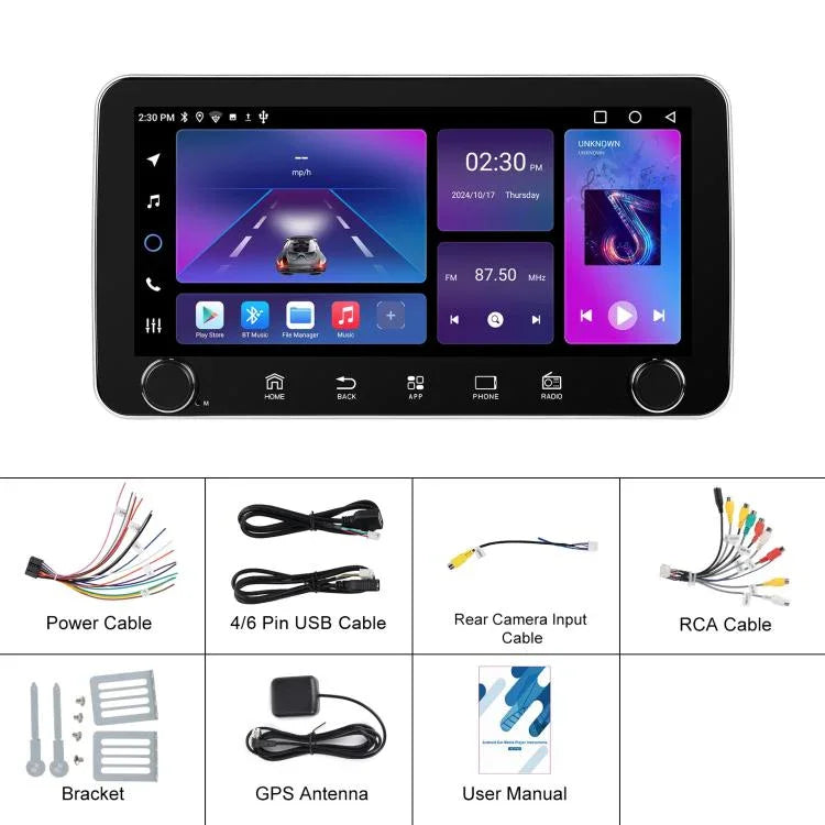 Máy điều hướng tích hợp CarPlay Android 15 màn hình 10.36 inch với núm đôi, Chuẩn, Chuẩn + AHD + Micro