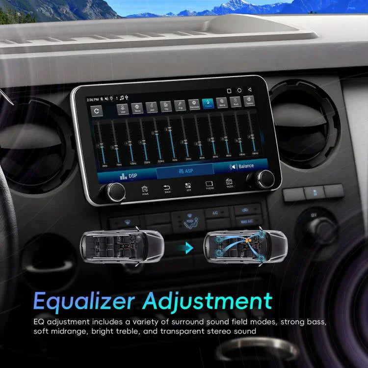 Máy điều hướng tích hợp CarPlay Android 15 màn hình 10.36 inch với núm đôi, Chuẩn, Chuẩn + AHD + Micro