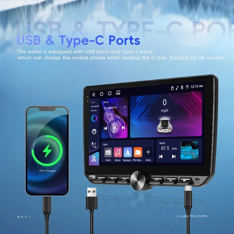 Máy điều hướng âm thanh video tích hợp Android 15 màn hình 10 inch, Chuẩn, Chuẩn + AHD + Micro