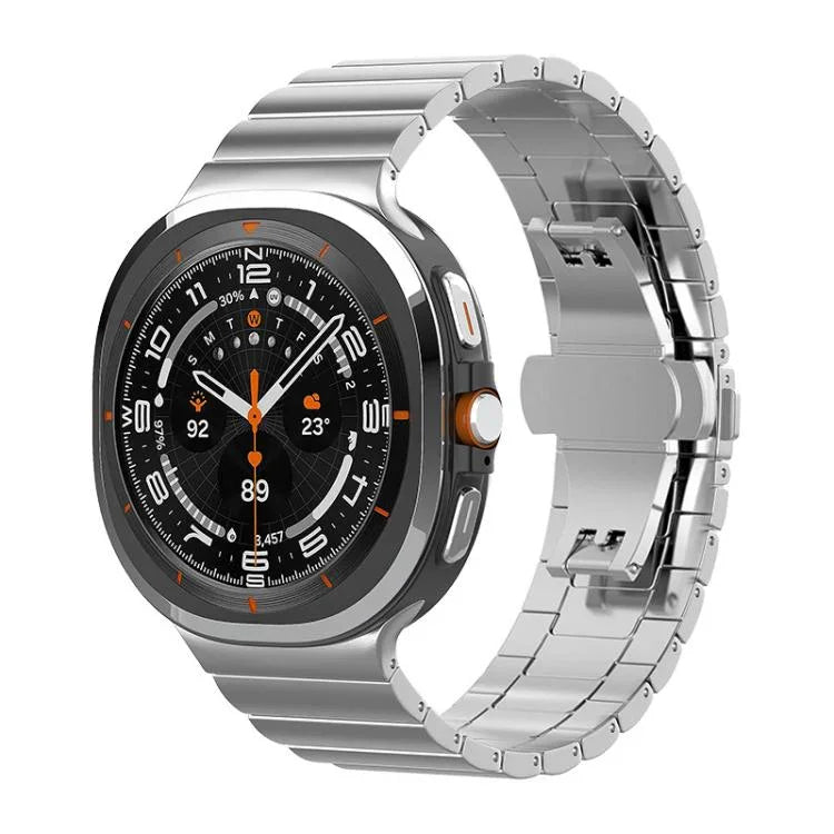 Dây đồng hồ thép không gỉ nguyên khối xDfind một hạt tre, dành cho Samsung Galaxy Watch8 / Watch8 Classic 22mm, Samsung Galaxy Watch 7 / 6 / 5 / FE 20mm, Samsung Galaxy Fit3 SM-R390 18mm