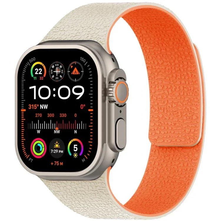 Dây đồng hồ silicone khóa nam châm họa tiết vỏ vải xDfind, Dành cho Apple Watch 42 / 44 / 45 / 46 / 49mm, Dành cho Apple Watch 38 / 40 / 41 / S10 42mm