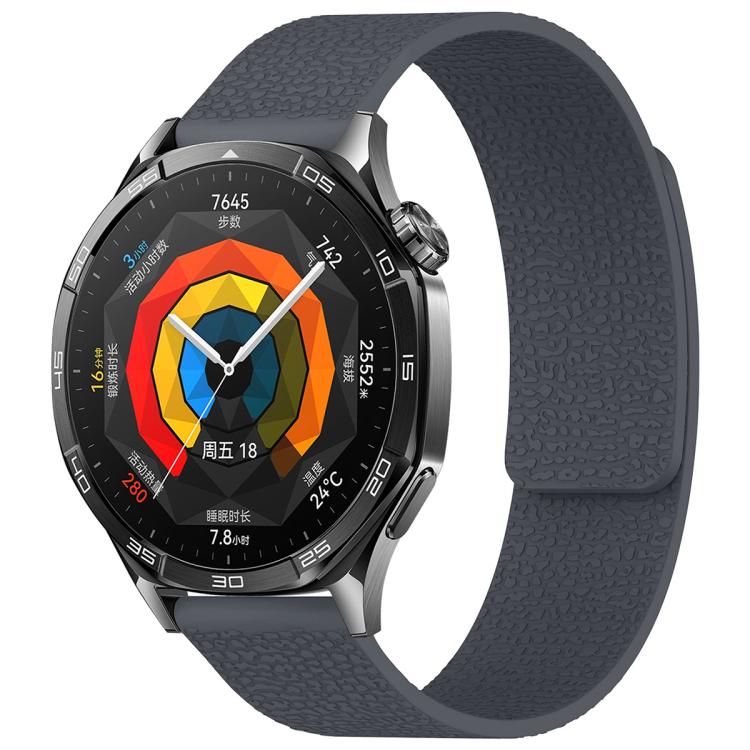 xDfind Flat Head Litchi Texture Magnetic Silicone Watch Band, 14mm, 18mm, 20mm, 22mm