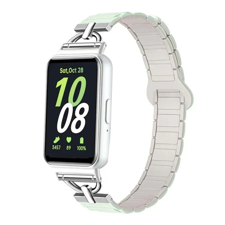 Dây đồng hồ silicone nam châm ba hạt hình chữ D, dành cho Samsung Galaxy Fit3