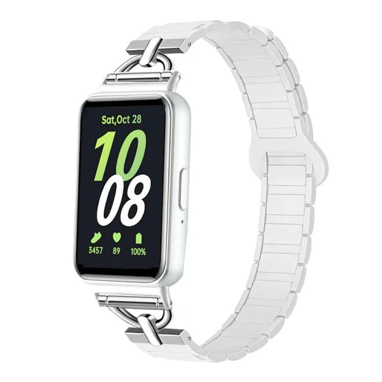 Dây đồng hồ silicone nam châm ba hạt hình chữ D, dành cho Samsung Galaxy Fit3