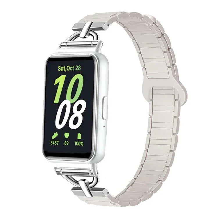 Dây đồng hồ silicone nam châm ba hạt hình chữ D, dành cho Samsung Galaxy Fit3