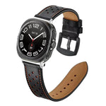 Dây đồng hồ da cổ điển có lỗ, dành cho Samsung Galaxy Watch Ultra 47mm / Ultra 2025