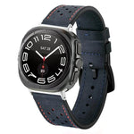 Dây đồng hồ da cổ điển có lỗ, dành cho Samsung Galaxy Watch Ultra 47mm / Ultra 2025