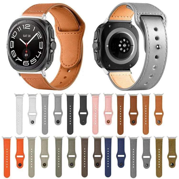 Dây đồng hồ da khóa ngược đinh tán, dành cho Samsung Galaxy Watch Ultra 47mm / Ultra 2025