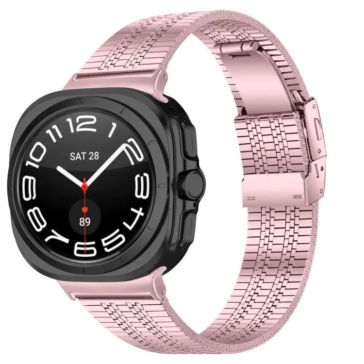 Dây đồng hồ thép không gỉ năm hạt khóa rùa, dành cho Samsung Galaxy Watch Ultra 47mm / Ultra 2025