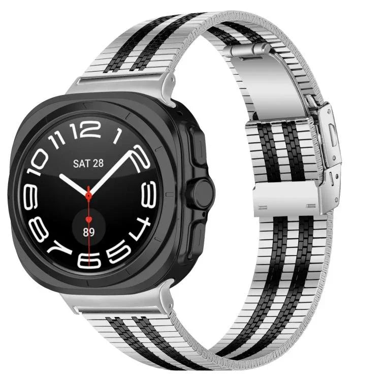 Dây đồng hồ thép không gỉ năm hạt khóa rùa, dành cho Samsung Galaxy Watch Ultra 47mm / Ultra 2025